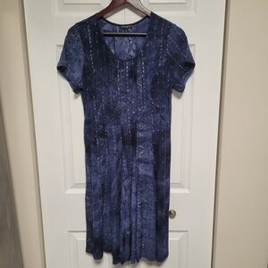 Sami & Jo Blue Midi Dress Plus 1X Comfortable Casual Workwear